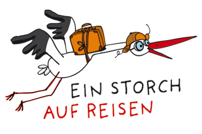 Enblem „Ein Storch auf Reisen“ - Zeichnung: Julia Friese
