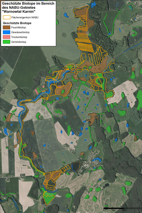 Gebietskarte mit geschützten Biotopen - Abb.: Anja Kureck/GeoBasis-DE/M-V 2018