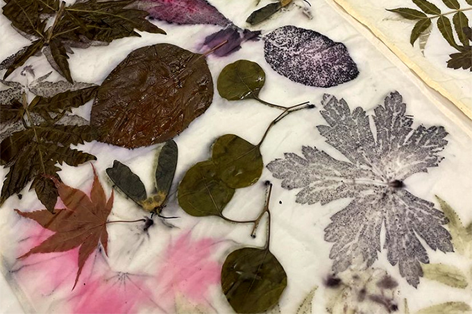 Eco-Printing mit Blättern und Naturfarben - Foto: Melanie Frank